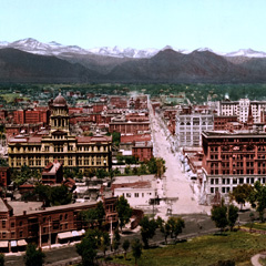 A depiction of the city of Denver, Colorado in 1898