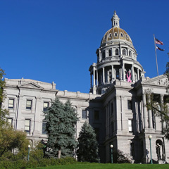 The State Capitol building in Denver, Colorado