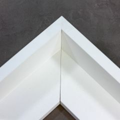 This large profile, L-shape floating canvas frame features a deep, 2-3/8 " rabbet dressed all in classic matte white. 

Display your favourite gallery wrapped canvas Giclée print or painting with authentic, fine art style. This canvas floater is ideal for large images mounted on thick (1.5 to 2 " deep) stretcher bars.

*Note: These solid wood, custom canvas floaters are for stretched canvas prints and paintings, and raised wood panels.

N7711 Piano Matte White Floater