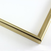 This simple metal picture frame has a bold, high-shine gold finish and smooth, curved profile.
.375 " width: ideal for small, medium or large artworks. Easily frame photographs, thicker cloth or needlework art, or even Giclée canvas prints.