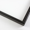 This simple metal picture frame has a bold, high-shine black finish with a brushed outer drop edge and curved profile.
.375 " width: ideal for small, medium or large artworks. Easily frame photographs, thicker cloth or needlework art, or even Giclée canvas prints.